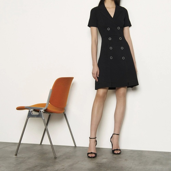 Sandro Double-Breasted Mini Dress in Black Size 36 (4 US) - Picture 1 of 10